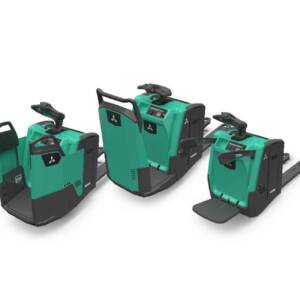 3 transpallet elettrici con pedana